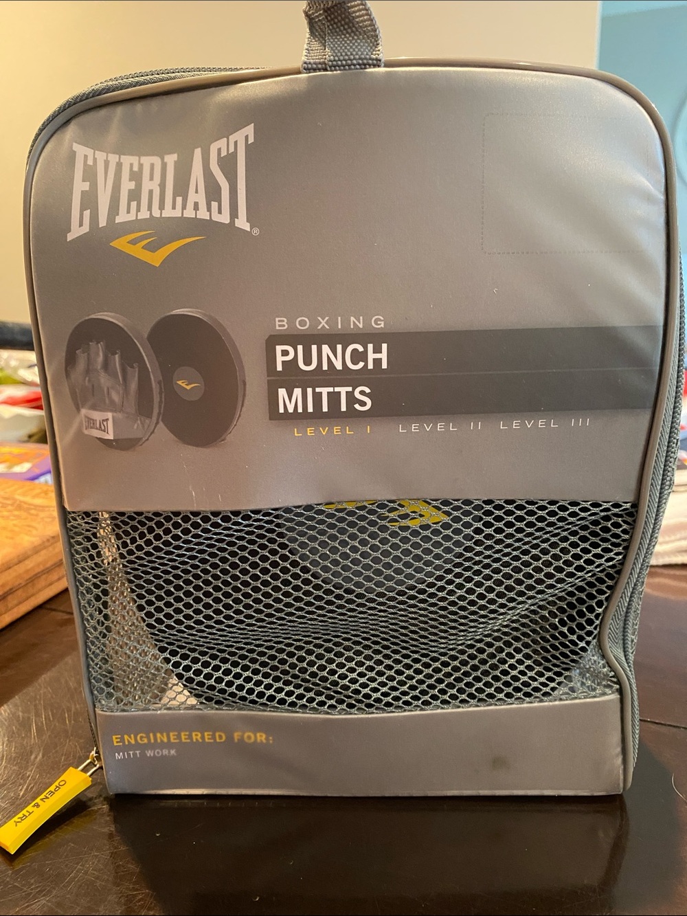 Everlast Gray and Yellow Boxing Punch Mitts